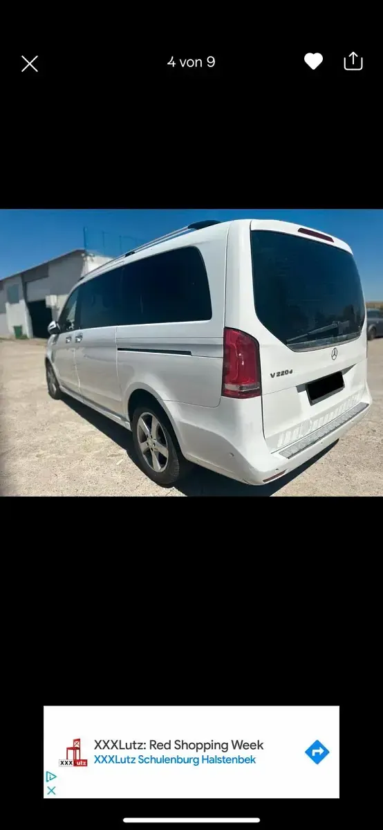 Gebraucht Mercedes V220 190 PS (139 kW) 2016 Weiß Van / Kleinbus