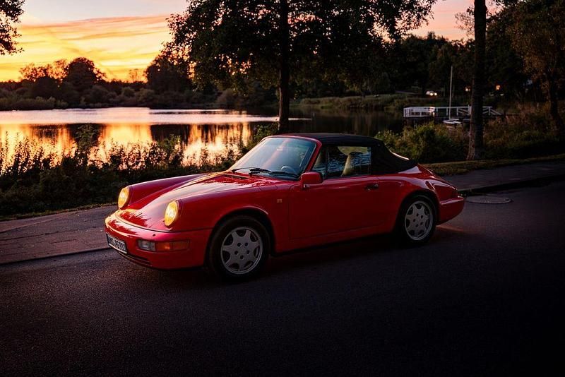Rot Gebraucht 1991 Porsche 911 Carrera Cabriolet Cabrio | 104.950 € - Bild 1/4