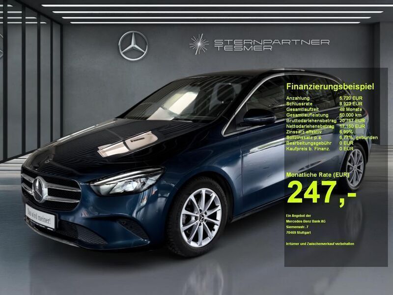 Denimblau metallic Gebraucht 2019 Mercedes B180 Progressive Van / Kleinbus | 21.600 € (Superpreis) - Bild 1/3