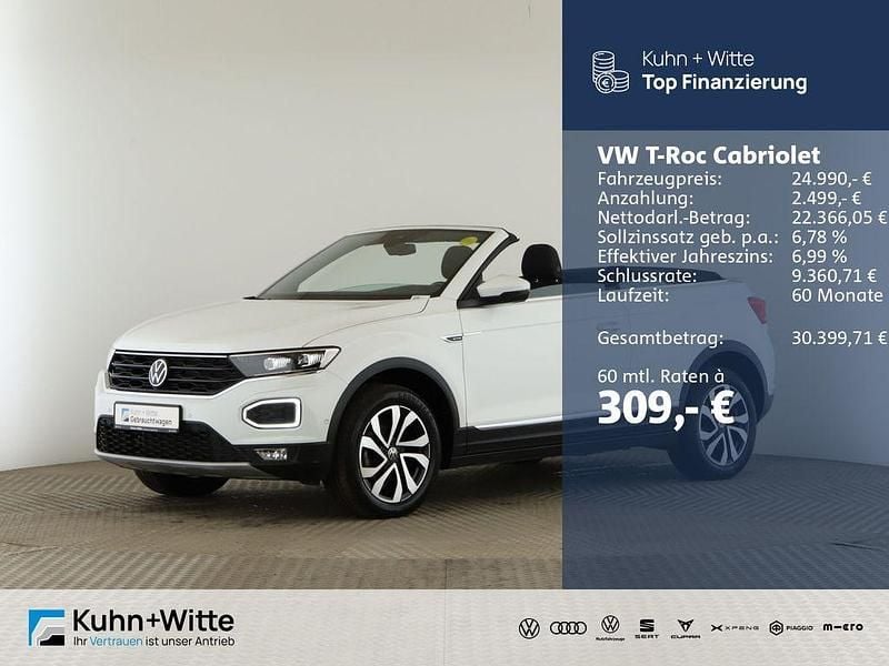 Weiß Gebraucht 2022 VW T-Roc Cabriolet Active Cabrio | 24.990 € (Guter Preis) - Bild 1/1