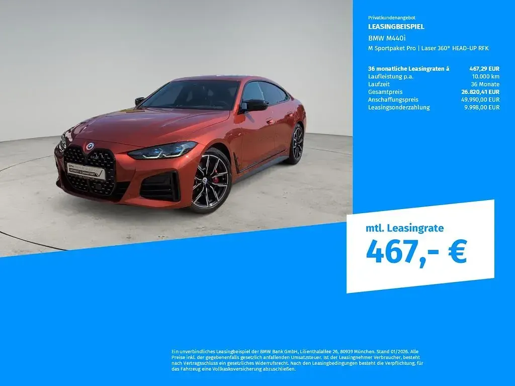 Gebraucht BMW M440 M Sport 374 PS (275 kW) 2023 Orange Coupé
