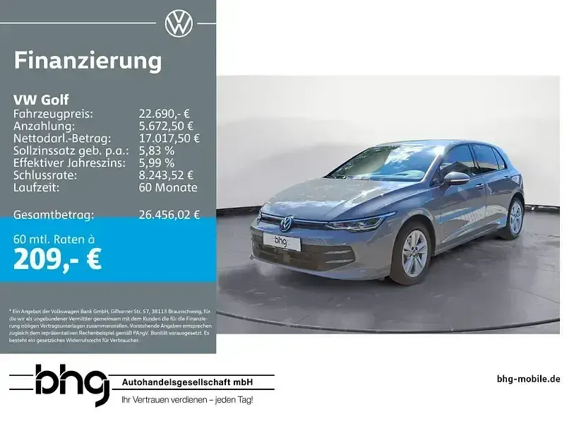 Gebraucht VW Golf VIII Life 116 PS (85 kW) 2025 Limousine