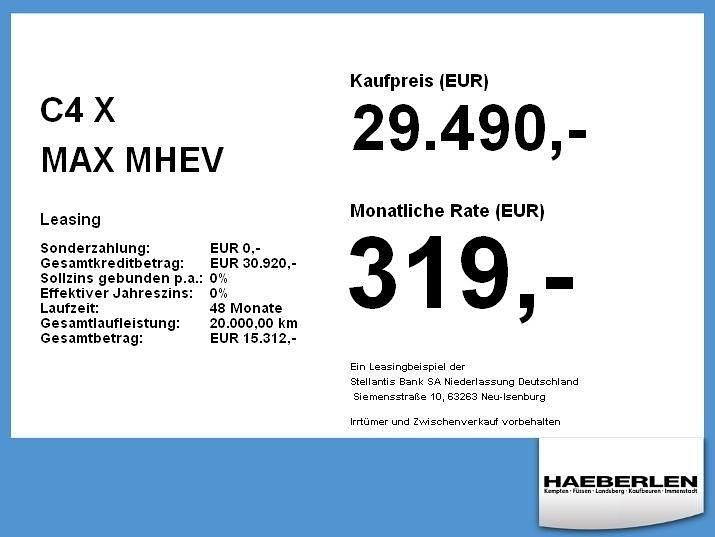 Neu Citroën C4 X 144 PS (105 kW) 2026 Manhattangrün SUV