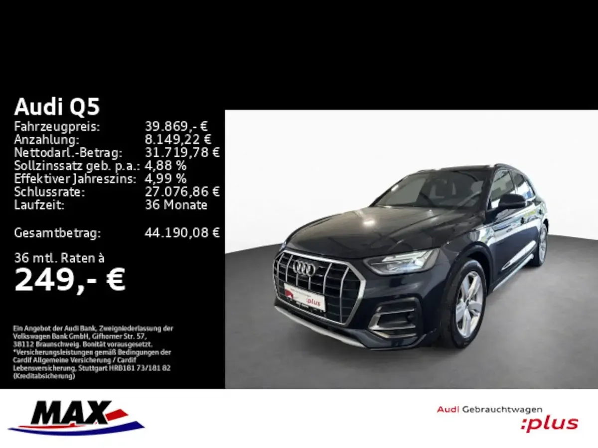 Brugt Audi Q5 Advanced 299 HK (219 kW) 2023 Sort SUV