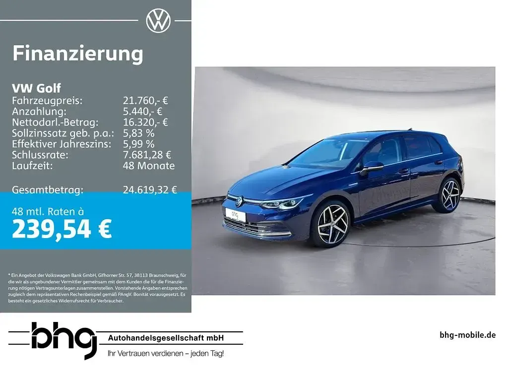 Gebraucht VW Golf VIII Style 131 PS (96 kW) 2022 Limousine