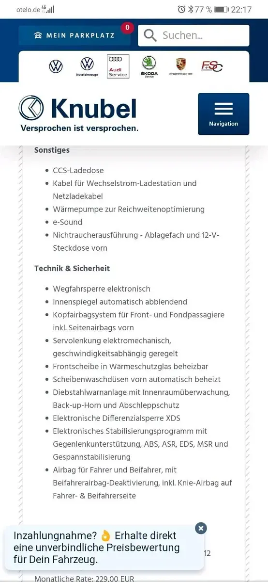 Gebraucht VW e-Golf 100 kW (136 PS) 2019 Silber Kleinwagen