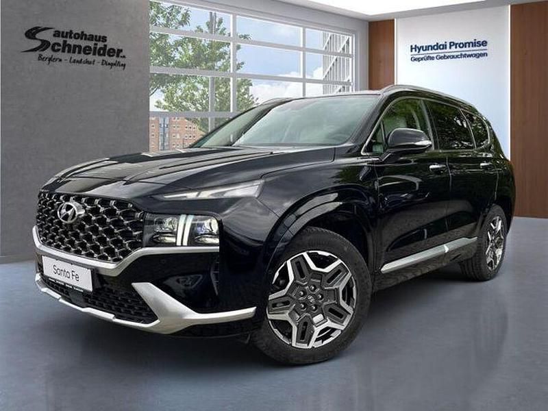 Phantom black metallic Gebraucht 2021 Hyundai Santa Fe Signature SUV | 32.450 € (Fairer Preis) - Bild 1/4