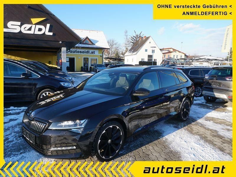 Schwarz Gebraucht 2021 Skoda Superb SportLine Kombi | 19.900 € (Etwas zu teuer) - Bild 1/4
