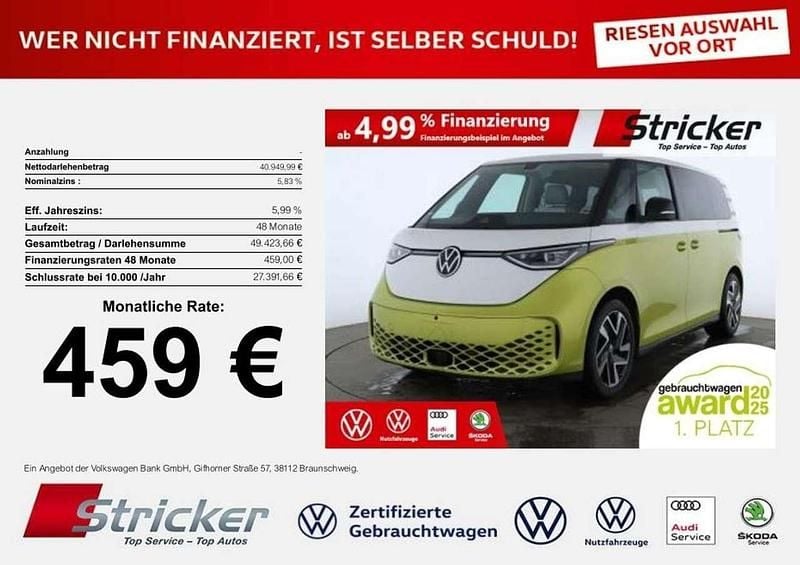 Gebraucht VW ID. Buzz Pro 150 kW (204 PS) 2022 Candyweiß/limonengelb metall Van / Kleinbus