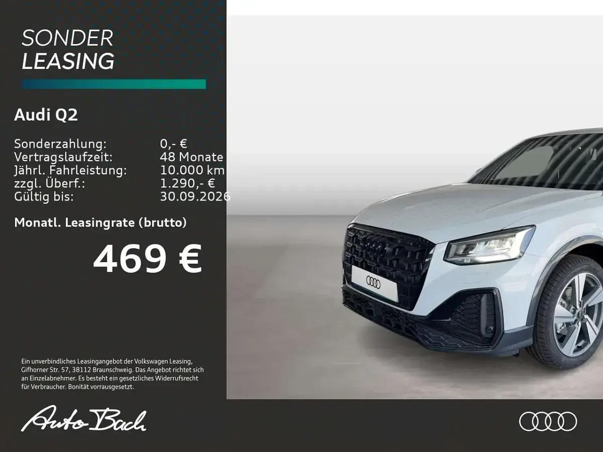 Neu Audi Q2 S-Line 150 PS (110 kW) 2026 Gletscherweiß metallic SUV