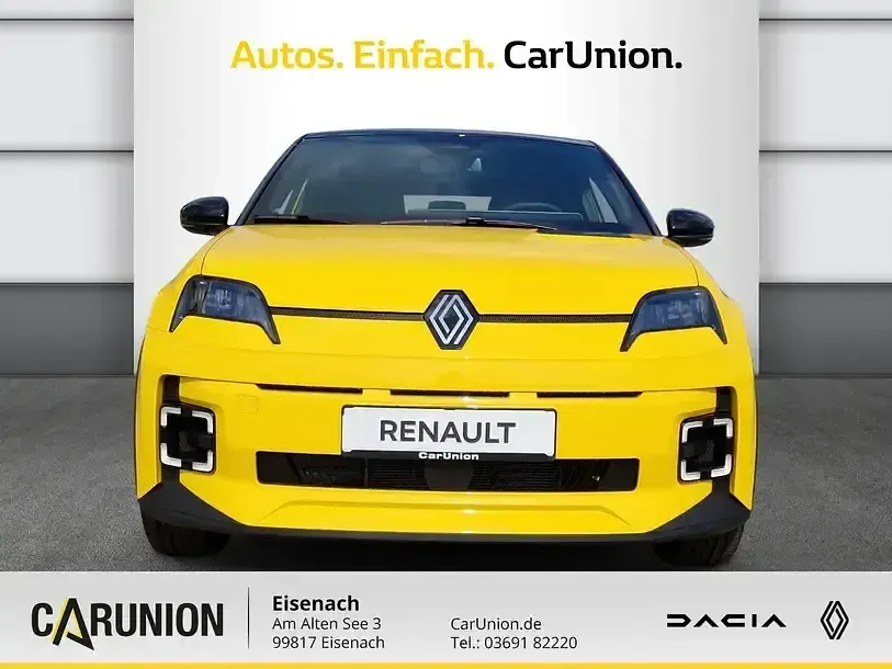Gebraucht Renault 5 E-Tech Komfort 110 kW (150 PS) 2025 Pop yellow!, black pearlschwarz metallic Limousine
