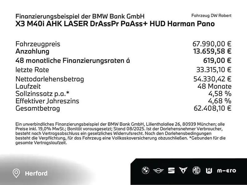 Brugt BMW X3 Performance 360 HK (264 kW) 2024 Grå SUV