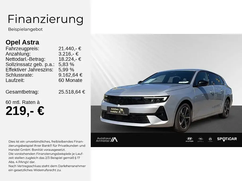 Gebraucht Opel Astra 131 PS (96 kW) 2024 Grau Kleinwagen