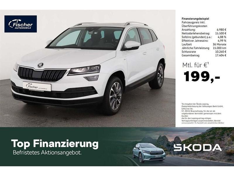 Moonweißmetallic Gebraucht 2020 Skoda Karoq Ambition SUV | 22.480 € (Etwas zu teuer) - Bild 1/4