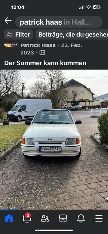 Weiß Gebraucht 1989 Ford Escort Cabriolet RS Cabrio | 4.500 € - Bild 1/1