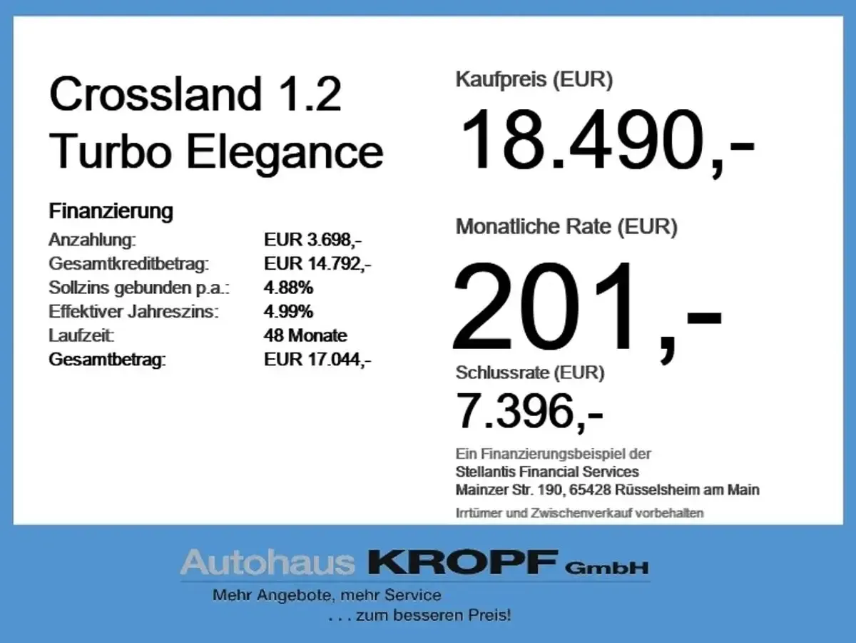 Gebraucht Opel Crossland Elegance 131 PS (96 kW) 2024 Blau SUV