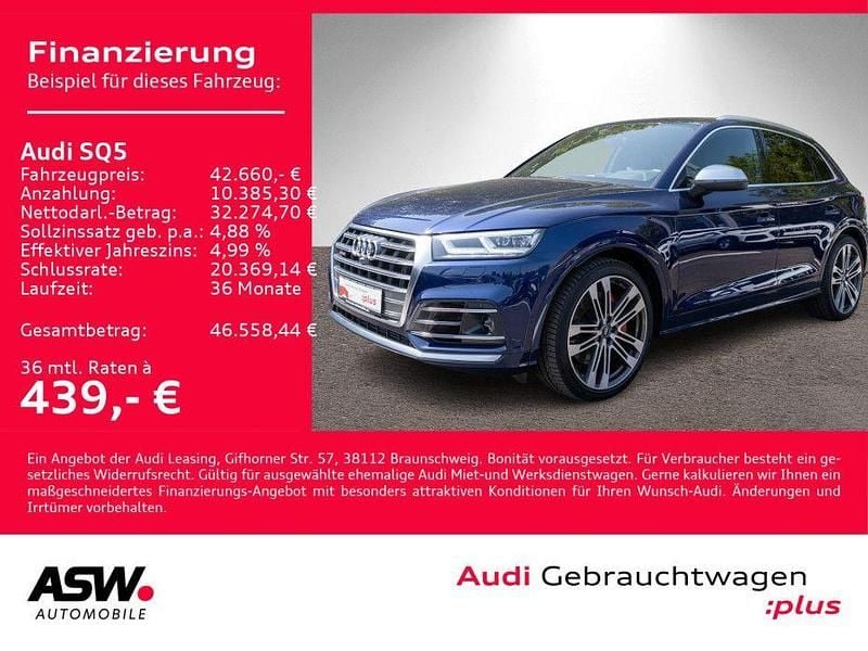 Navarrablau metallic Gebraucht 2020 Audi SQ5 Ambiente SUV | 42.660 € (Superpreis) - Bild 1/4