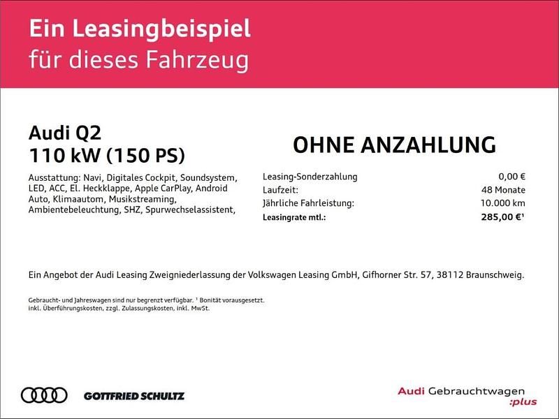 Gebraucht Audi Q2 Advanced Plus 150 PS (110 kW) 2025 Schwarz SUV
