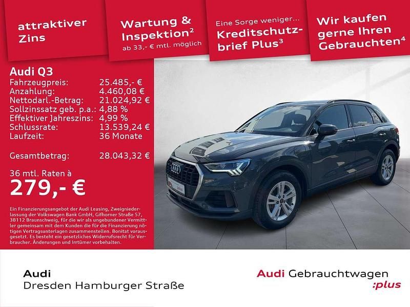 Grau Gebraucht 2021 Audi Q3 Ambiente SUV | 25.485 € (Superpreis) - Bild 1/3