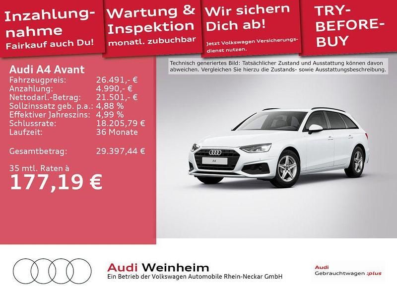 Gletscherweiß metallic Gebraucht 2023 Audi A4 Design Kombi | 26.491 € (Guter Preis) - Bild 1/3