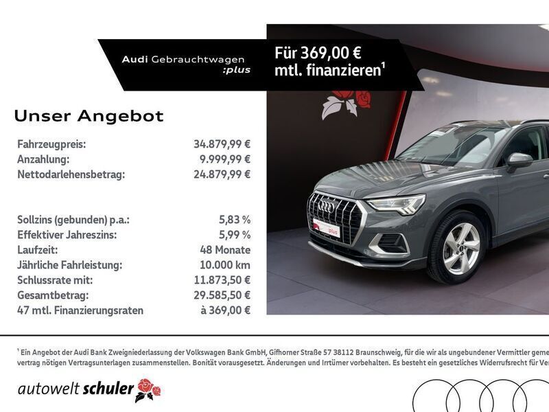 Nanograu metallic Gebraucht 2021 Audi Q3 Advanced SUV | 29.980 € (Superpreis) - Bild 1/4