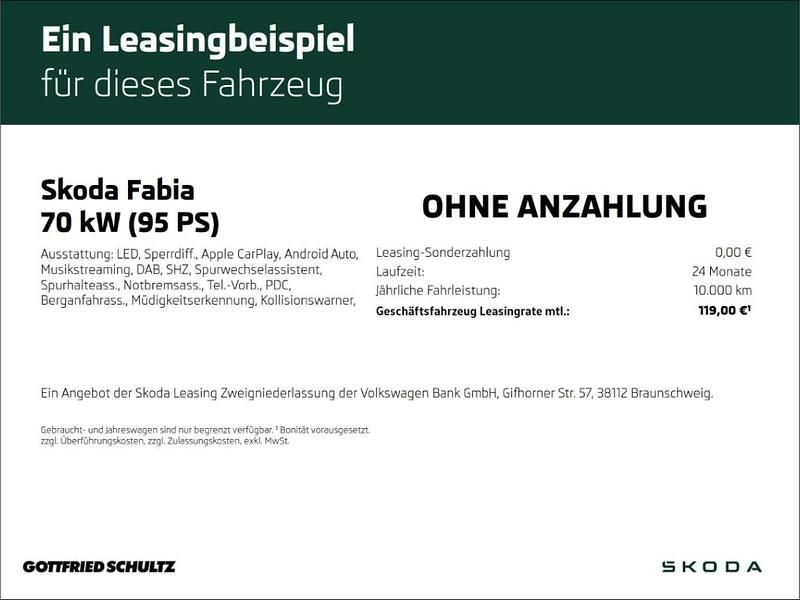 Schwarz Neu 2025 Skoda Fabia Essence Limousine | 19.990 € (Fairer Preis) - Bild 1/1