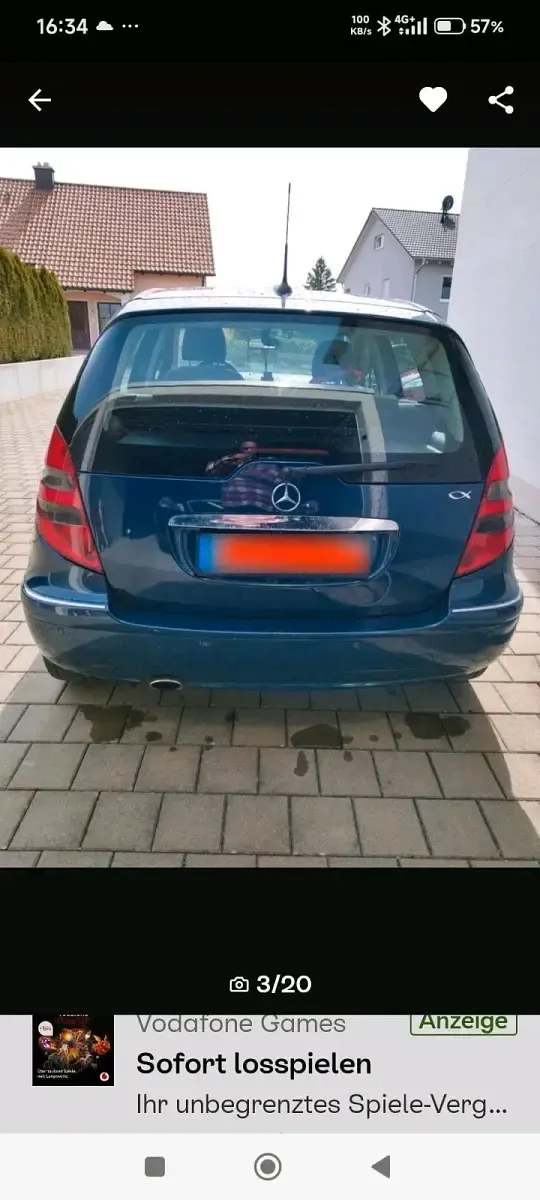 Używany Mercedes A170 116 KM (85 kW) 2007 Niebieski Sedan/Limuzyna