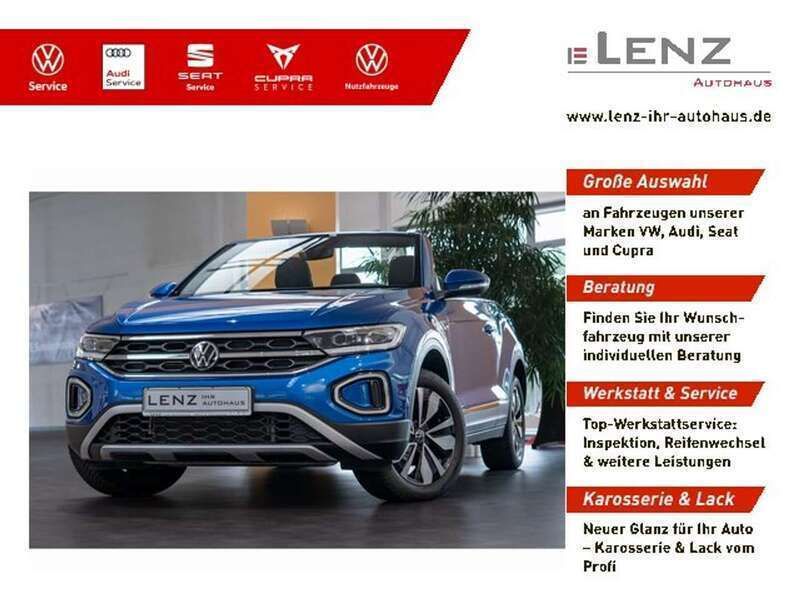 Ravennablau Gebraucht 2023 VW T-Roc Cabriolet Move Cabrio | 30.890 € (Fairer Preis) - Bild 1/4