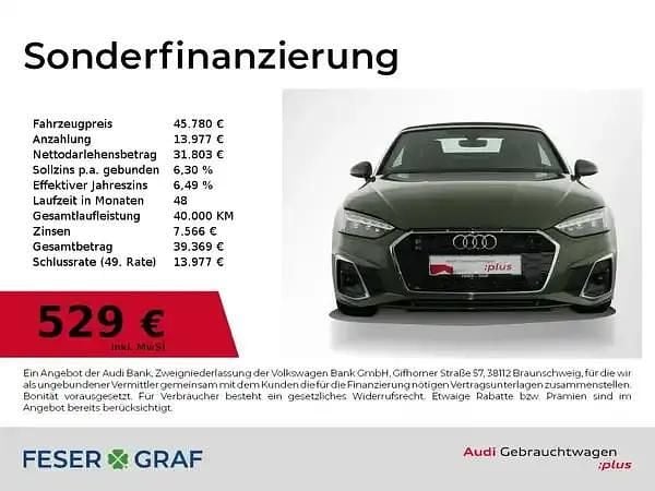 Distriktgrün metallic verde... Gebraucht 2024 Audi A5 Cabriolet S-Line Cabrio | 45.780 € (Guter Preis) - Bild 1/2