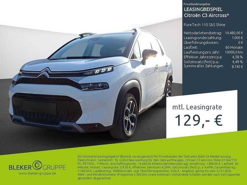 Weiß Gebraucht 2023 Citroën C3 Aircross Shine SUV | 14.480 € (Fairer Preis) - Bild 1/3