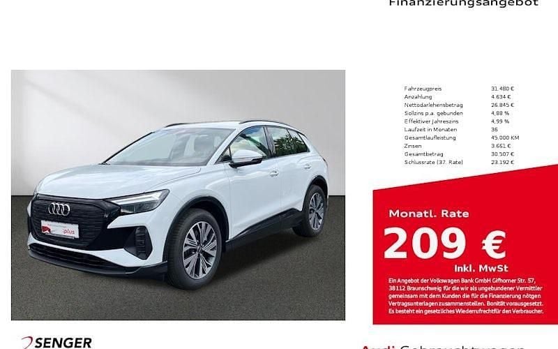 Gletscherweiß metallic Gebraucht 2023 Audi Q4 e-tron Advanced SUV | 31.480 € (Fairer Preis) - Bild 1/4