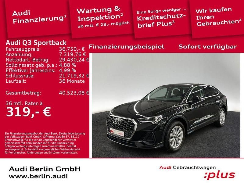 Mythosschwarz metallic Gebraucht 2023 Audi Q3 Sportback Ambiente SUV | 36.750 € (Guter Preis) - Bild 1/3