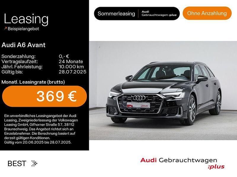 Mythosschwarz metallic Gebraucht 2024 Audi A6 S-Line Kombi | 49.499 € - Bild 1/4