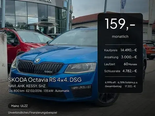 Gebraucht Skoda Octavia RS 184 PS (135 kW) 2016 Blau Kombi