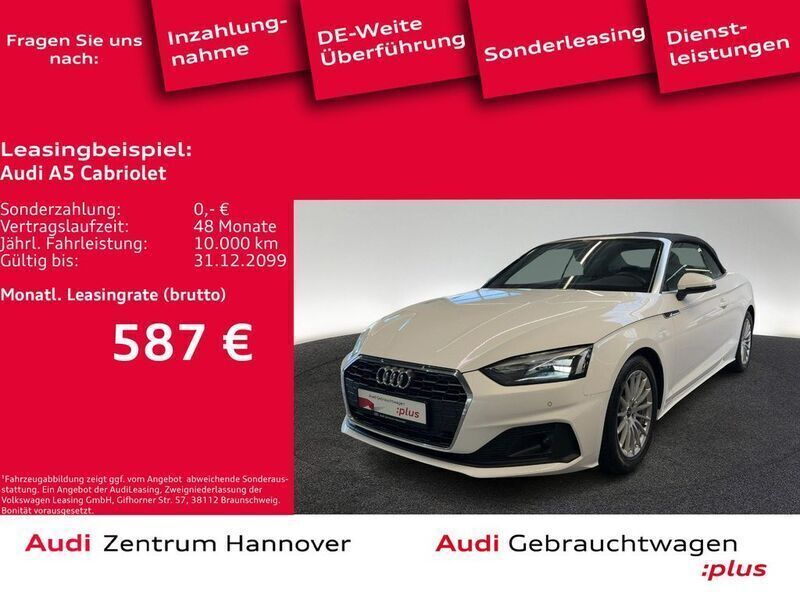 T9 ibisweiß Gebraucht 2022 Audi A5 Cabriolet Basis Cabrio | 36.990 € (Fairer Preis) - Bild 1/4