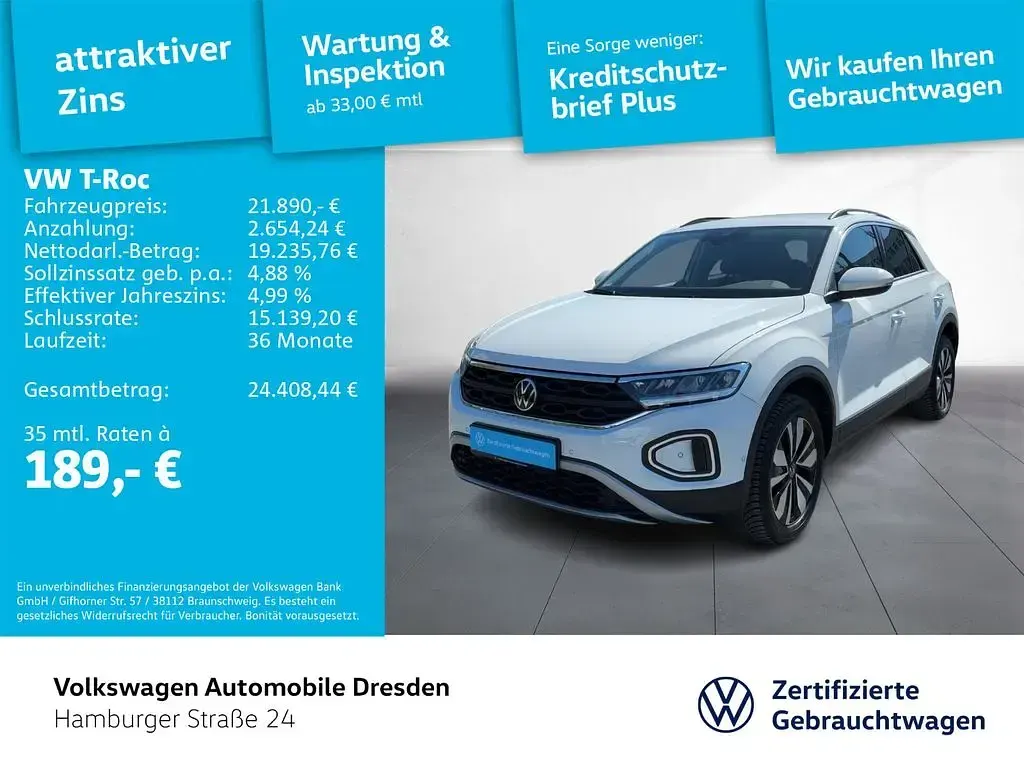 Używany VW T-Roc Move 110 KM (80 kW) 2024 Biały SUV