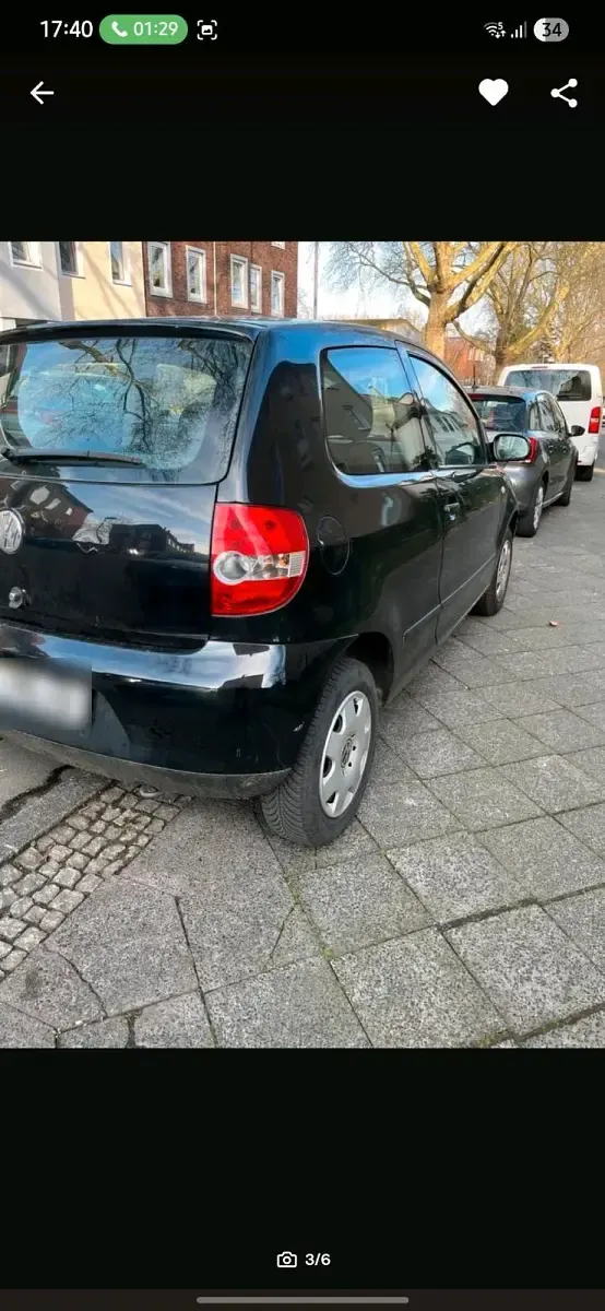 Usata VW Fox 54 CV (39 kW) 2007 Nero Utilitaria
