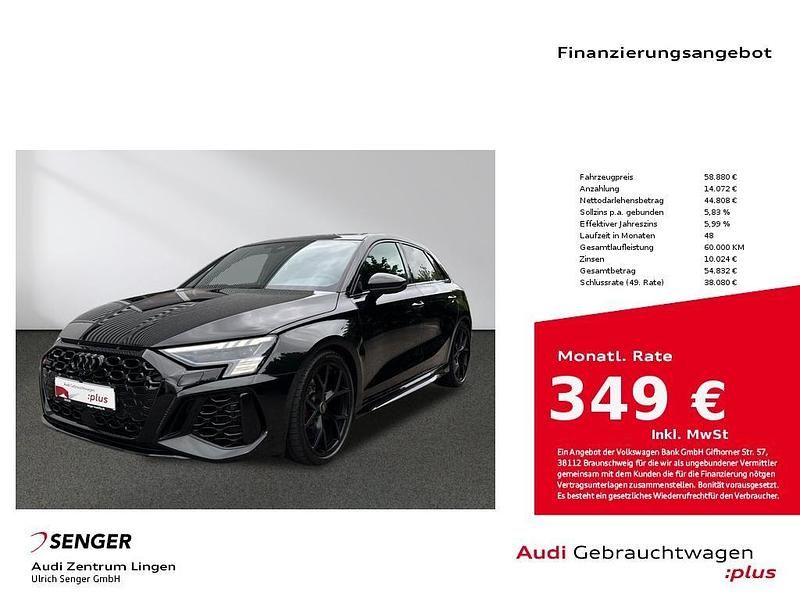 Mythosschwarz metallic Gebraucht 2024 Audi RS3 Sportback Ambiente Kleinwagen | 58.880 € (Guter Preis) - Bild 1/4