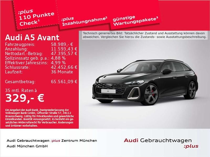 Mythosschwarz metallic Gebraucht 2025 Audi A5 Edition .1 Coupé | 58.989 € (Fairer Preis) - Bild 1/2