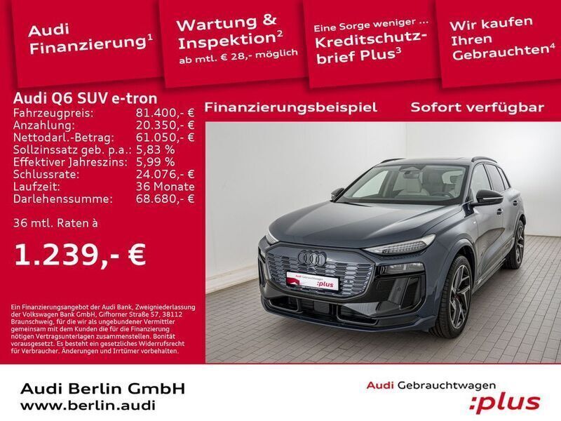 Plasmablau metallic Gebraucht 2025 Audi Q6 e-tron Performance SUV | 81.400 € (Etwas zu teuer) - Bild 1/3