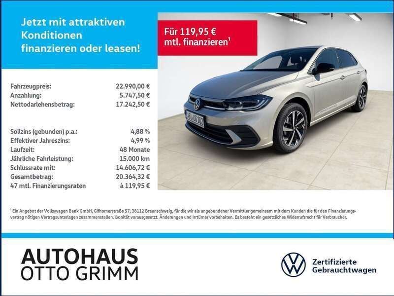 Silber (ivory silver metallic) Gebraucht 2025 VW Polo Move Kleinwagen | 22.480 € (Fairer Preis) - Bild 1/4