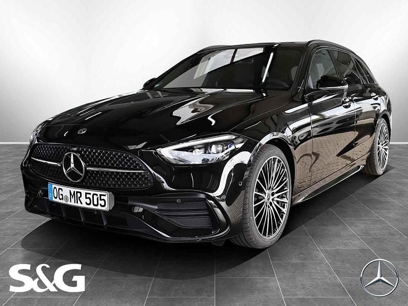 Metalliclack obsidianschwarz Gebraucht 2025 Mercedes C220 AMG Kombi | 51.699 € - Bild 1/4