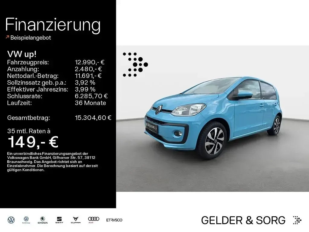 Usata VW up! Active 65 CV (47 kW) 2021 Blu Utilitaria