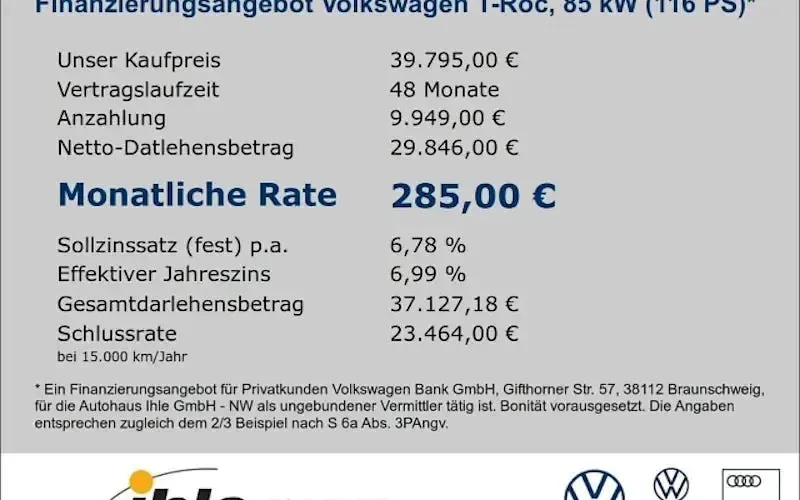 Neu VW T-Roc Style 116 PS (85 kW) 2026 Grau SUV