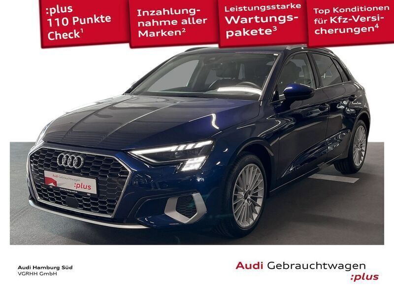 Blau Gebraucht 2023 Audi A3 Sportback Advanced Kleinwagen | 26.950 € (Guter Preis) - Bild 1/3