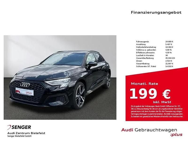 Schwarz Gebraucht 2022 Audi A3 Sportback e-tron Limousine | 24.880 € (Fairer Preis) - Bild 1/1