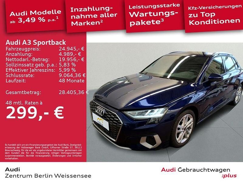 Gebraucht Audi A3 Ambiente 150 PS (110 kW) 2021 Navarrablau metallic Limousine
