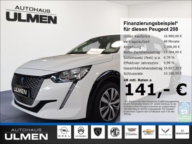 Weiss Gebraucht 2021 Peugeot e-208 Active Kleinwagen | 16.980 € (Fairer Preis) - Bild 1/4