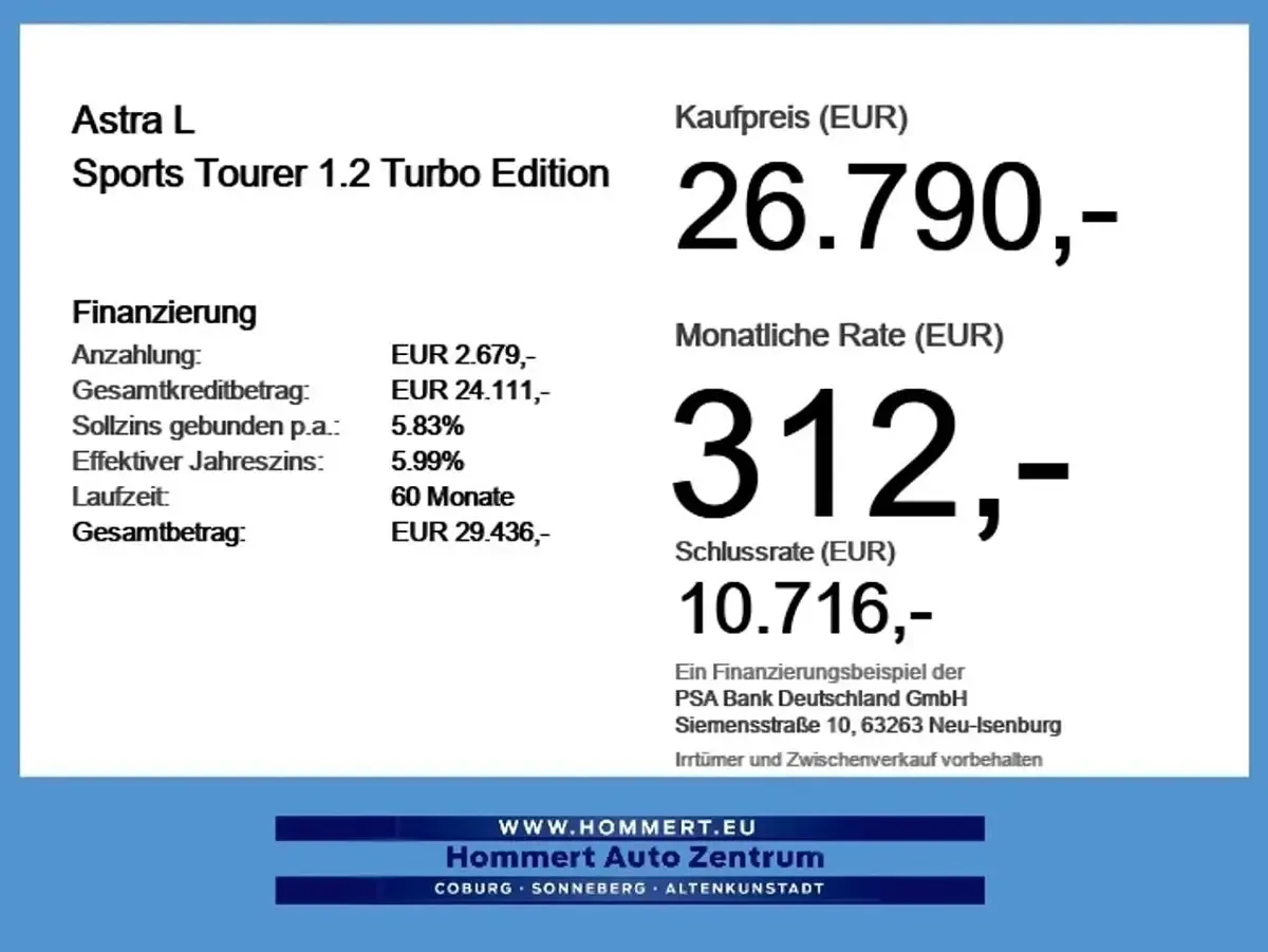 Neu Opel Astra Edition 131 PS (96 kW) 2025 Grafik grau Kleinwagen