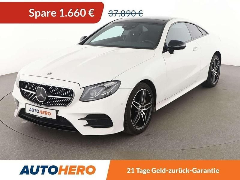 Polarweiss Gebraucht 2018 Mercedes E400 AMG line Coupé | 36.230 € (Superpreis) - Bild 1/3